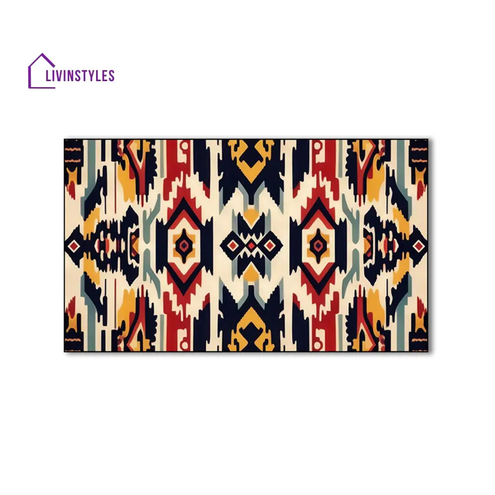 Traditional Ikat Canvas Wall Art Painting