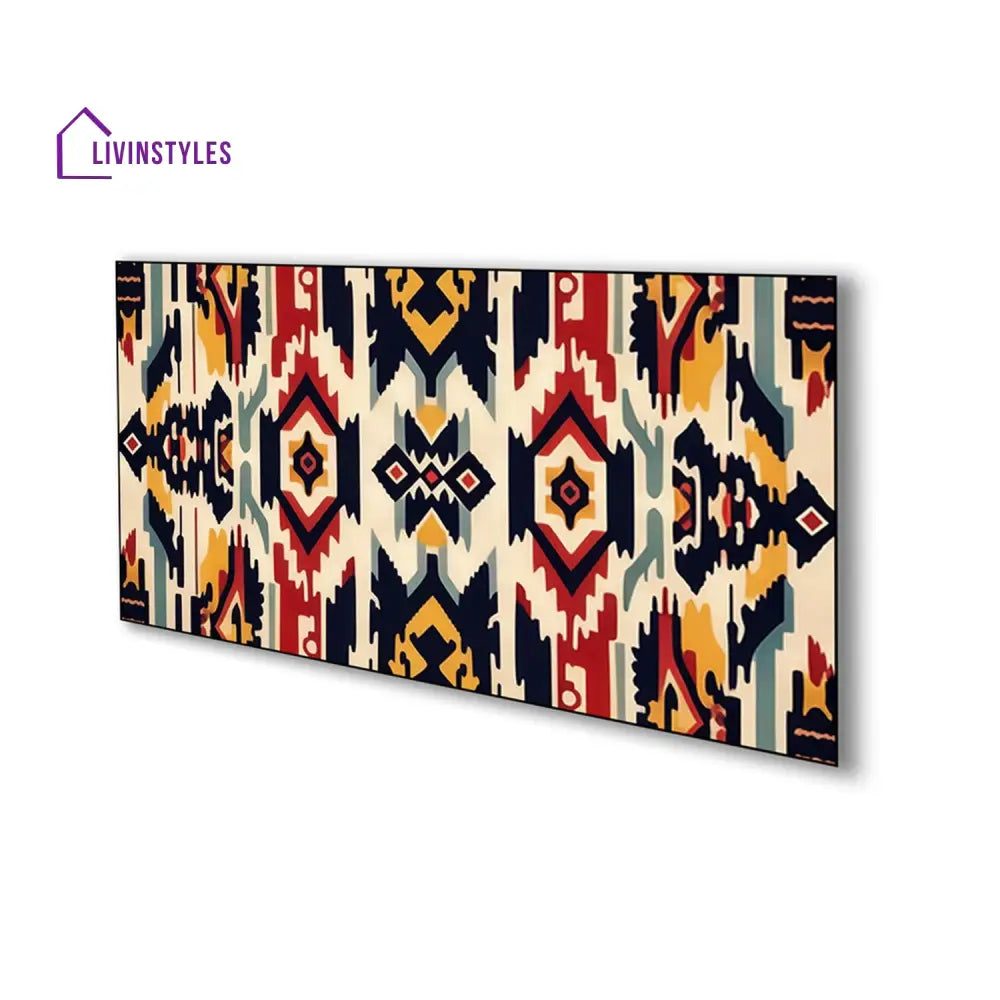 Traditional Ikat Canvas Wall Art Painting