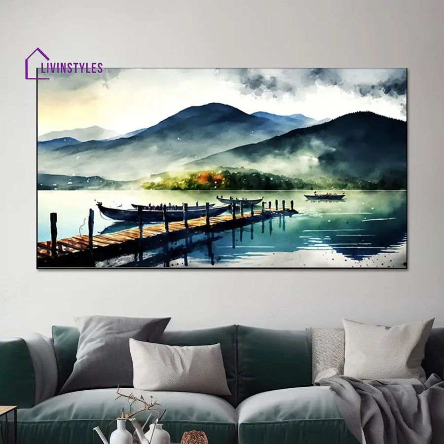 Tranquil Boats On Serene Waters Wall Painting