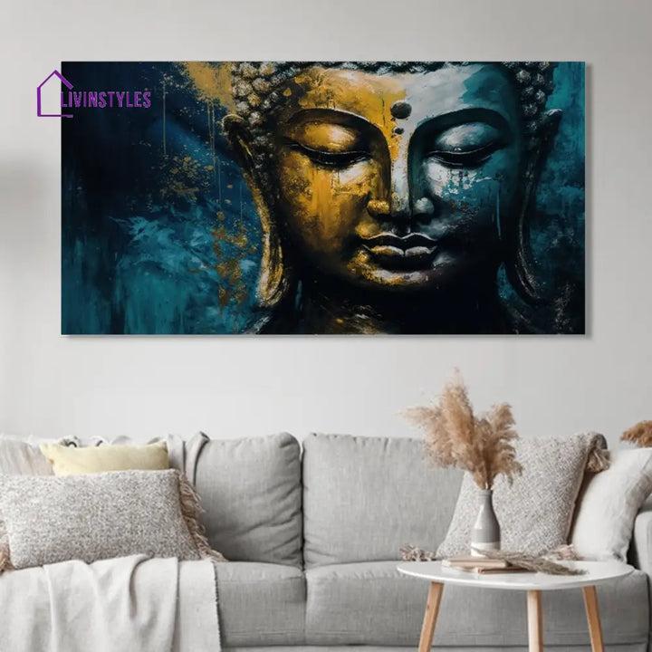 Tranquil Buddha Face Wall Painting