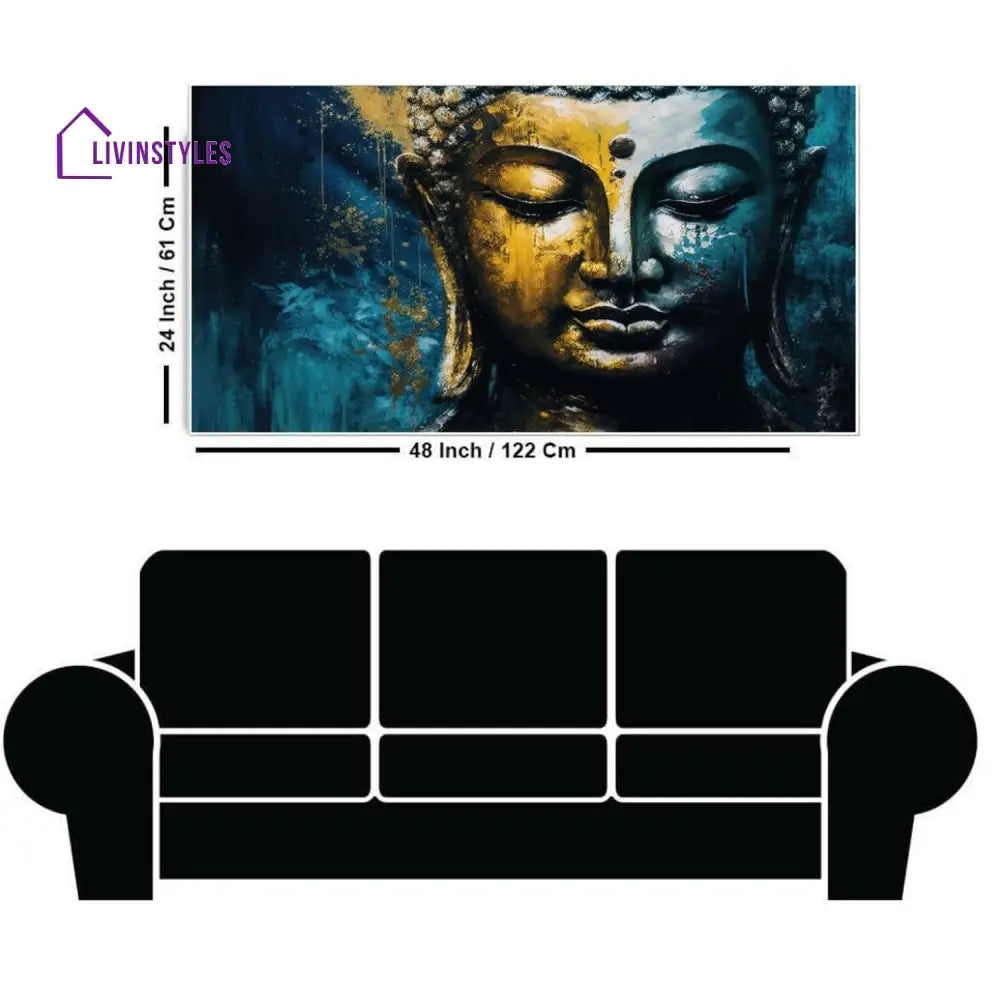 Tranquil Buddha Face Wall Painting