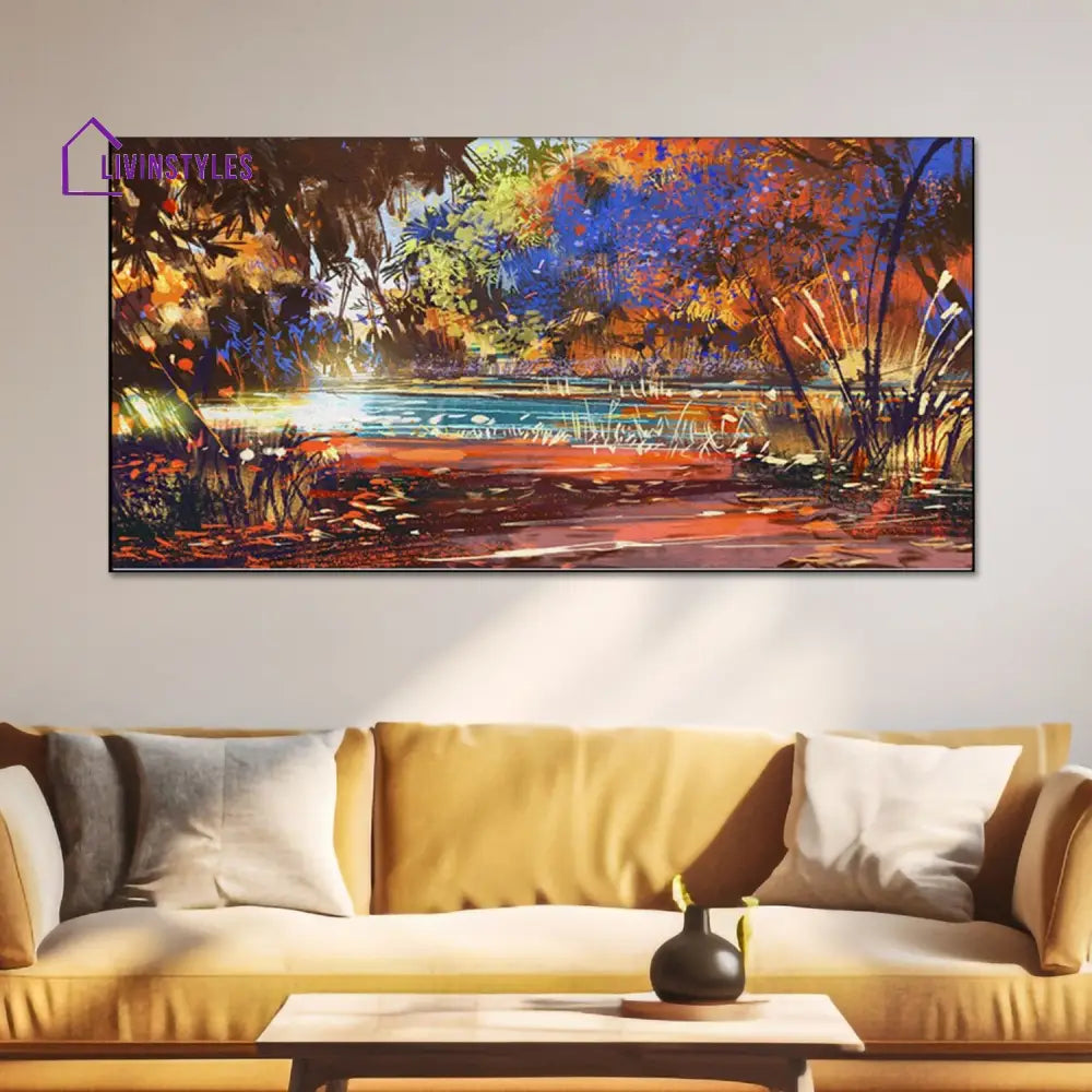 Tranquil Forest Path Canvas Print Wall Painting