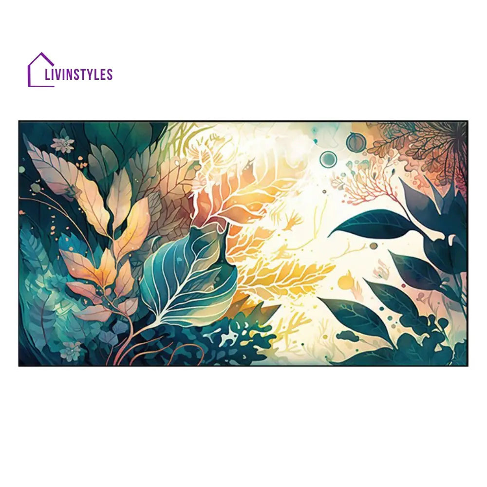 Tranquil Forest: Vibrant Floral Abundance Wall Painting