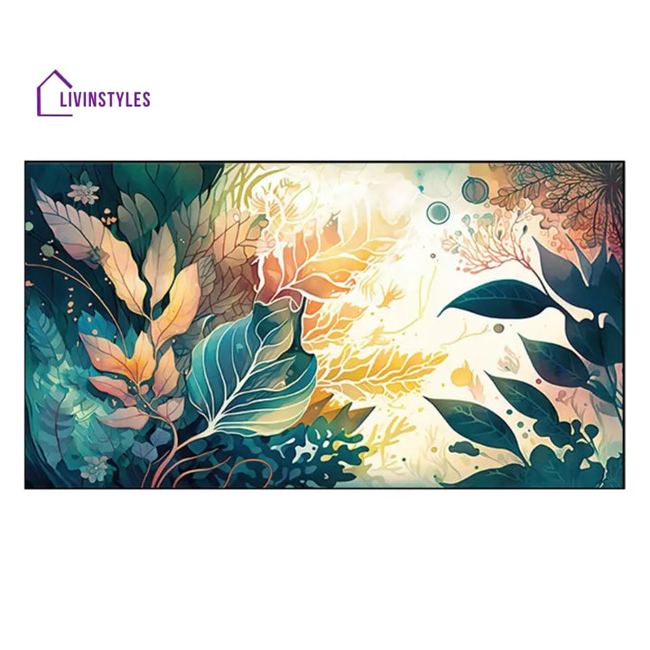 Tranquil Forest: Vibrant Floral Abundance Wall Painting