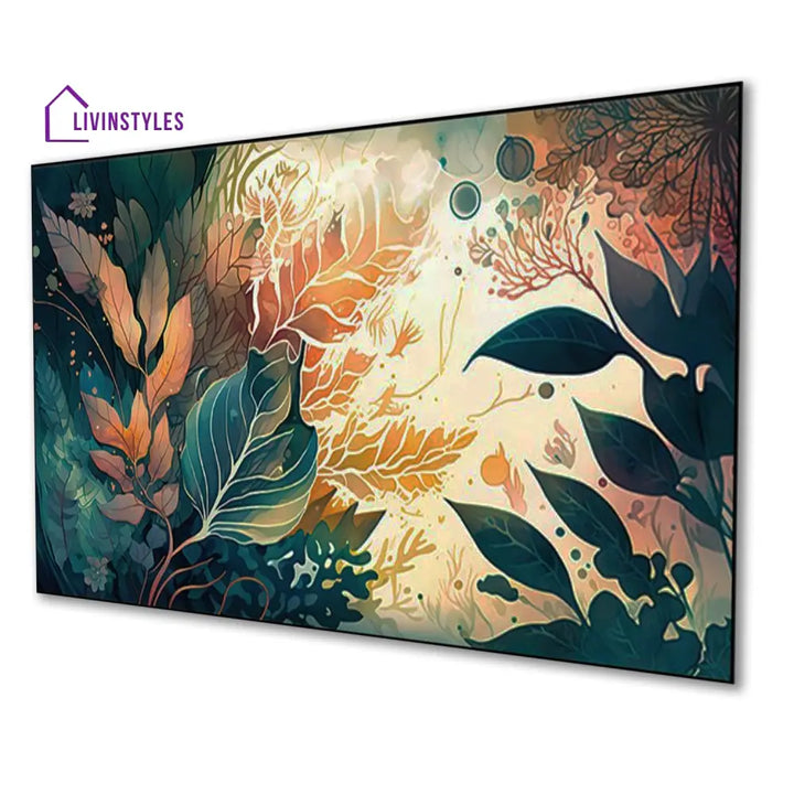 Tranquil Forest: Vibrant Floral Abundance Wall Painting