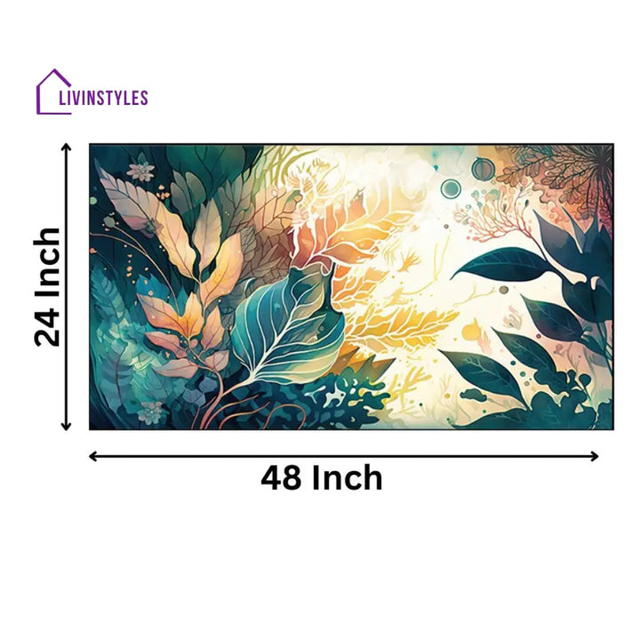 Tranquil Forest: Vibrant Floral Abundance Wall Painting