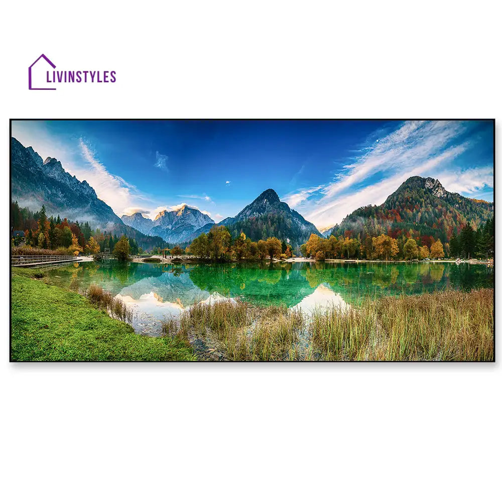 Tranquil Lake And Mountain Serenity Wall Painting