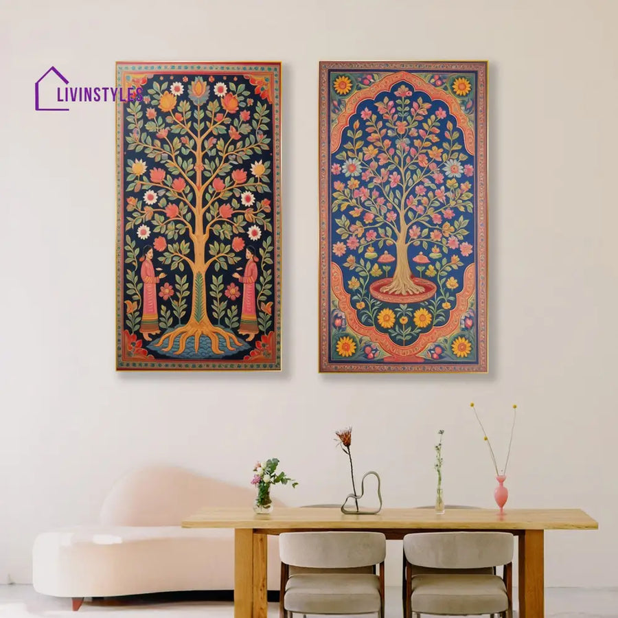 Tree Of Life Canvas Tapestries Set 2 Printed Wall Painting