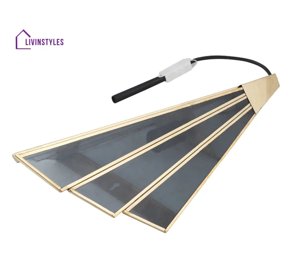 Triangular Abstract Luxe Wall Lamp With Black Glass