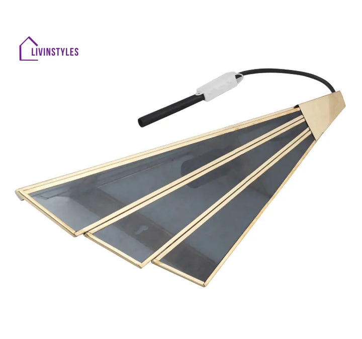 Triangular Abstract Luxe Wall Lamp With Black Glass