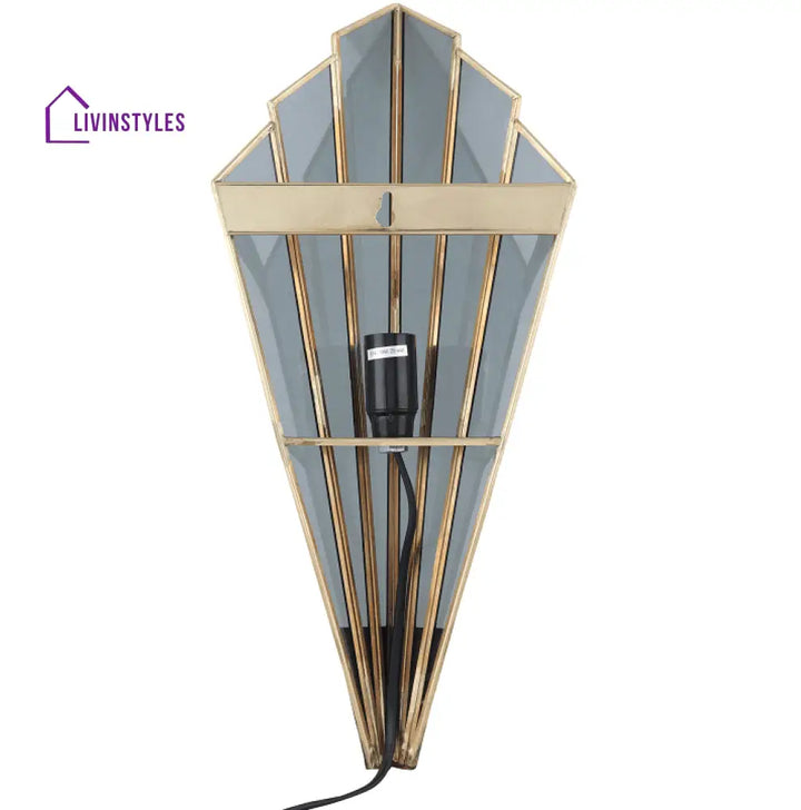 Triangular Abstract Luxe Wall Lamp With Black Glass