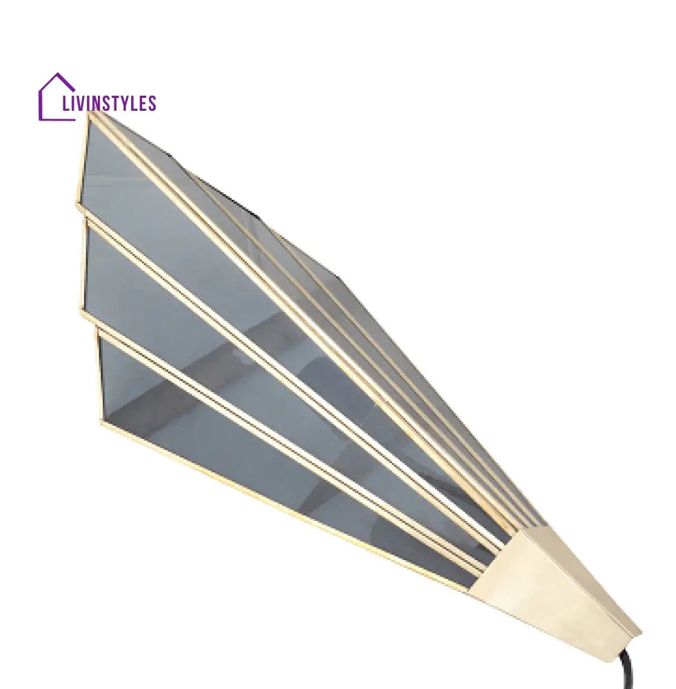 Triangular Abstract Luxe Wall Lamp With Black Glass