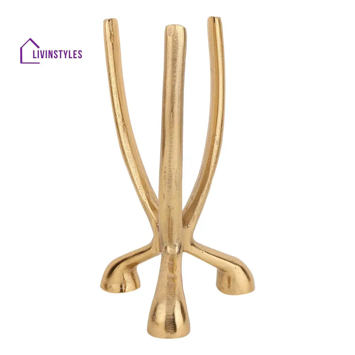 Trifecta Candle Holder In Gold Holder