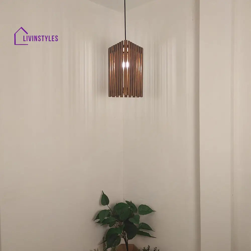 Trika Brown Wooden Single Hanging Lamp Lamps