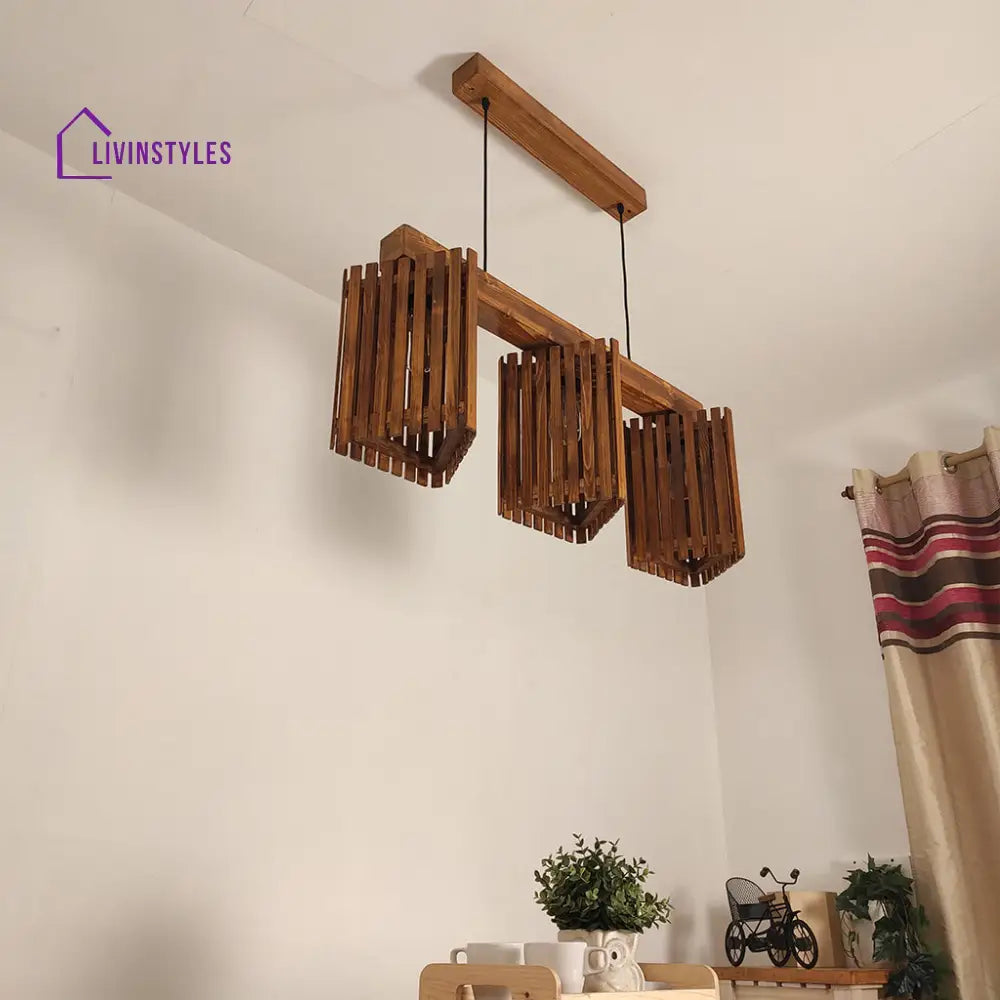 Trikona Brown 3 Series Hanging Lamp Lamps