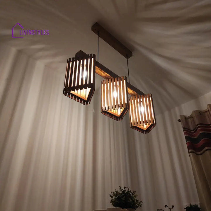 Trikona Brown 3 Series Hanging Lamp Lamps