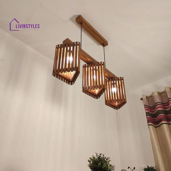 Trikona Brown 3 Series Hanging Lamp Lamps