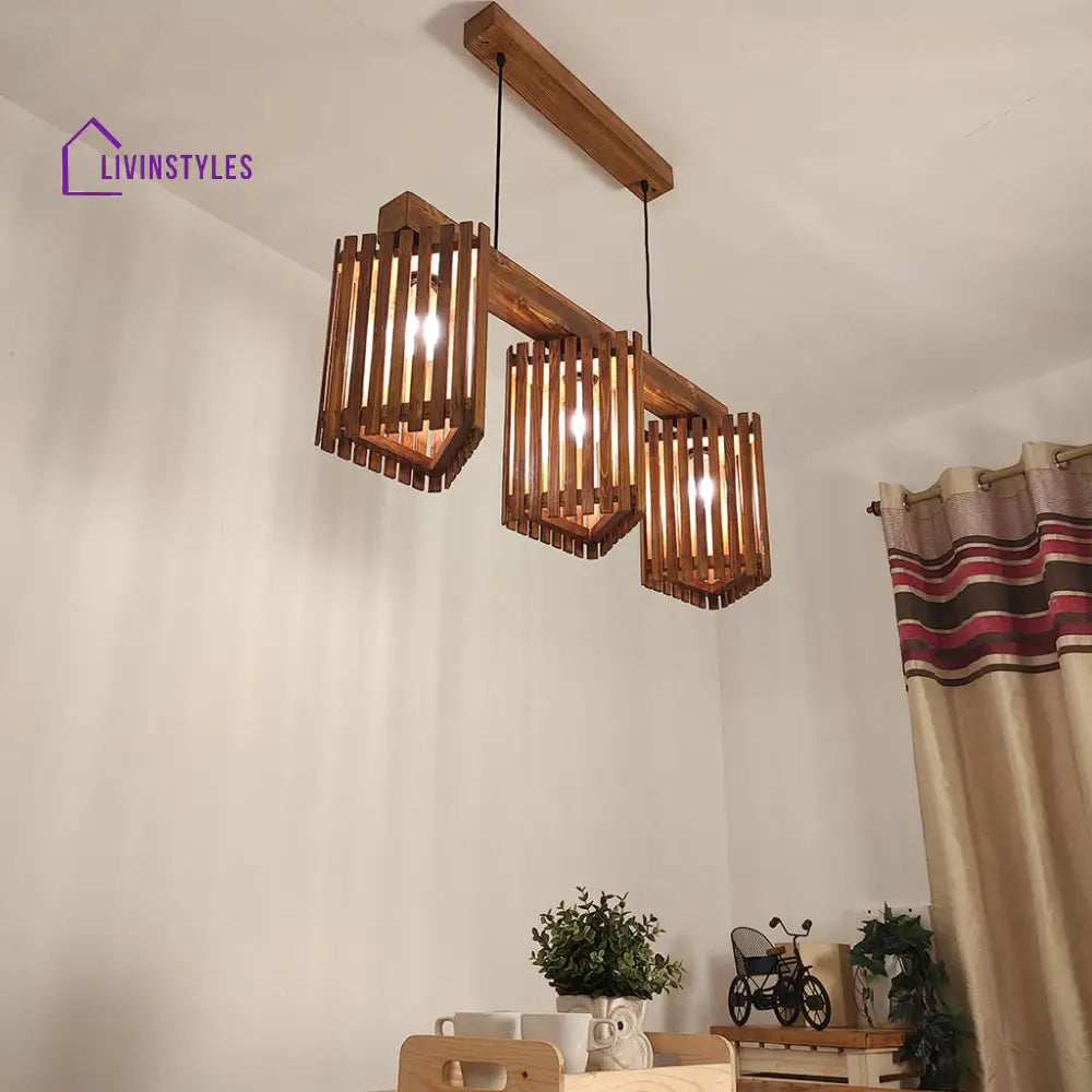 Trikona Brown 3 Series Hanging Lamp Lamps