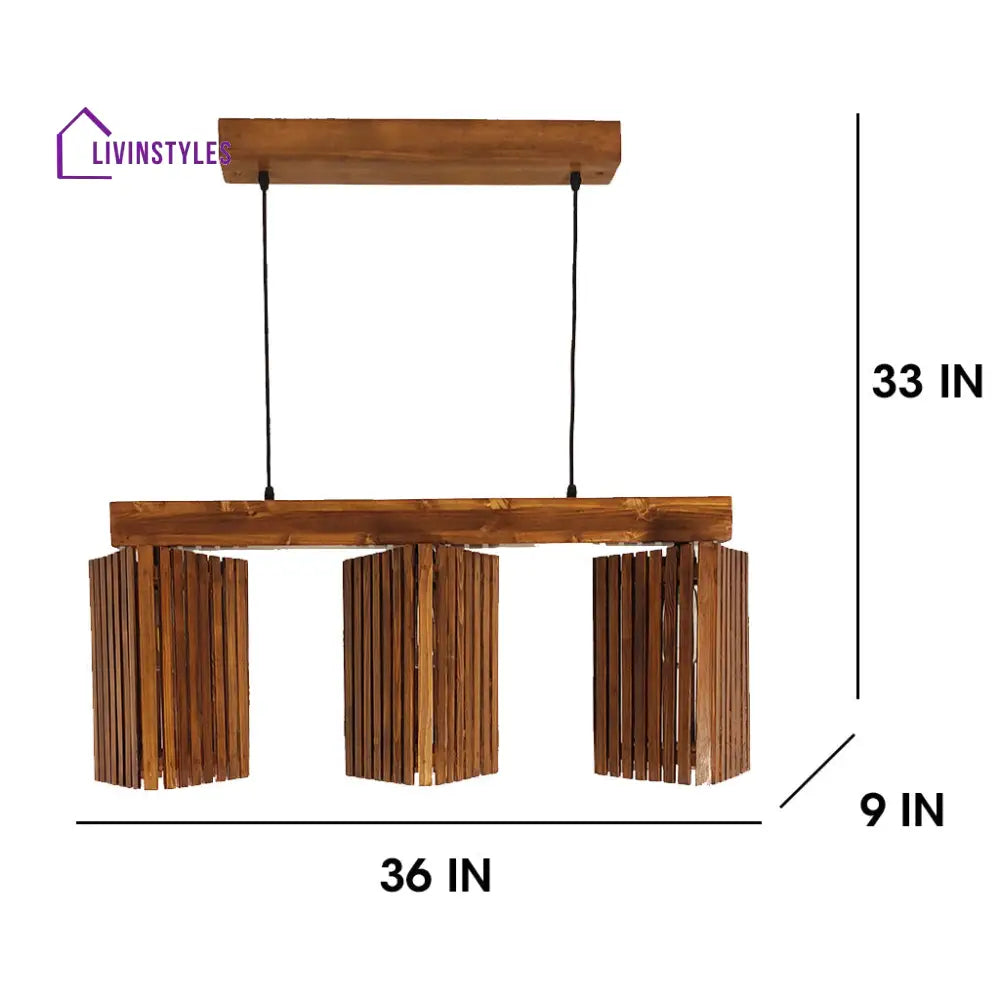 Trikona Brown 3 Series Hanging Lamp Lamps