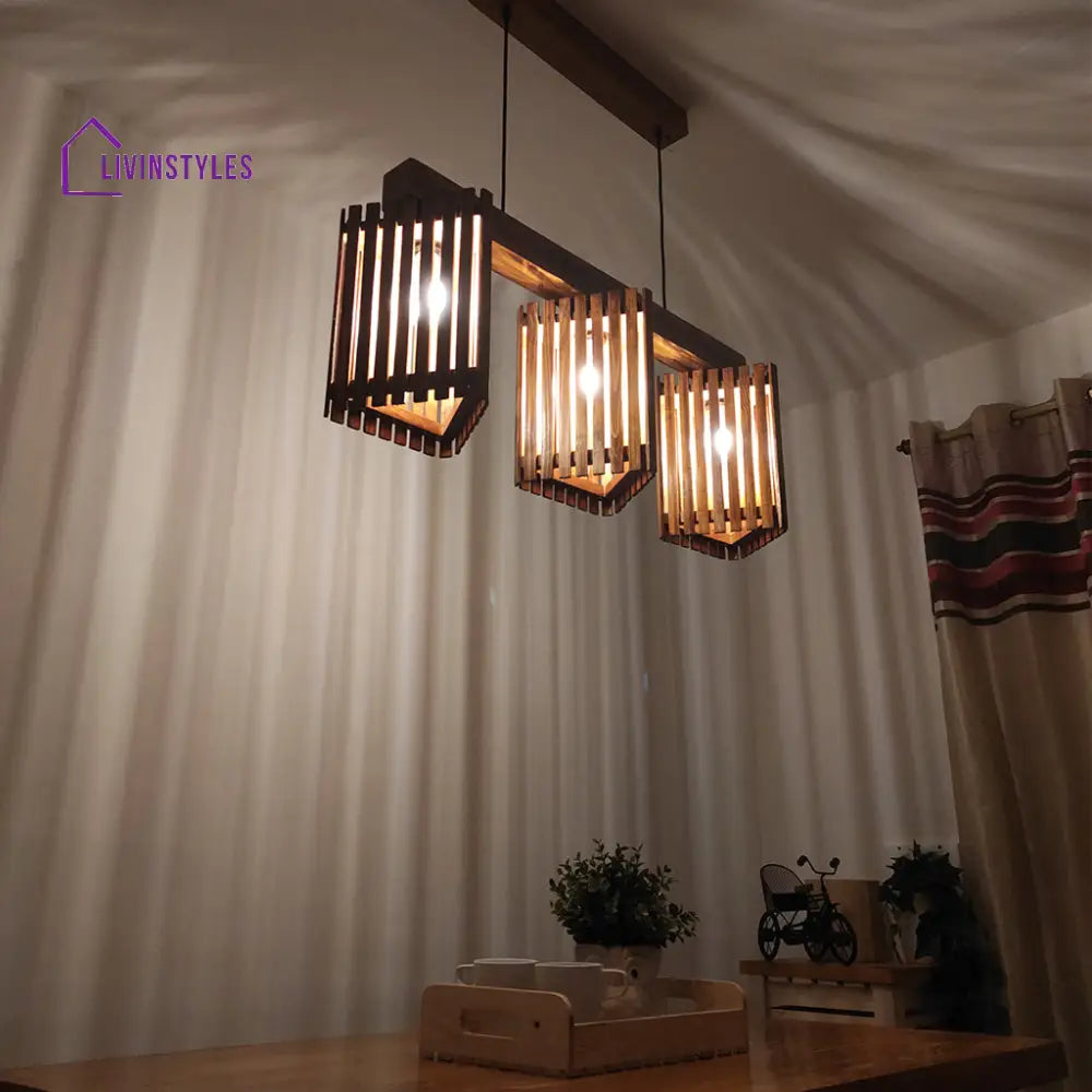 Trikona Brown 3 Series Hanging Lamp Lamps