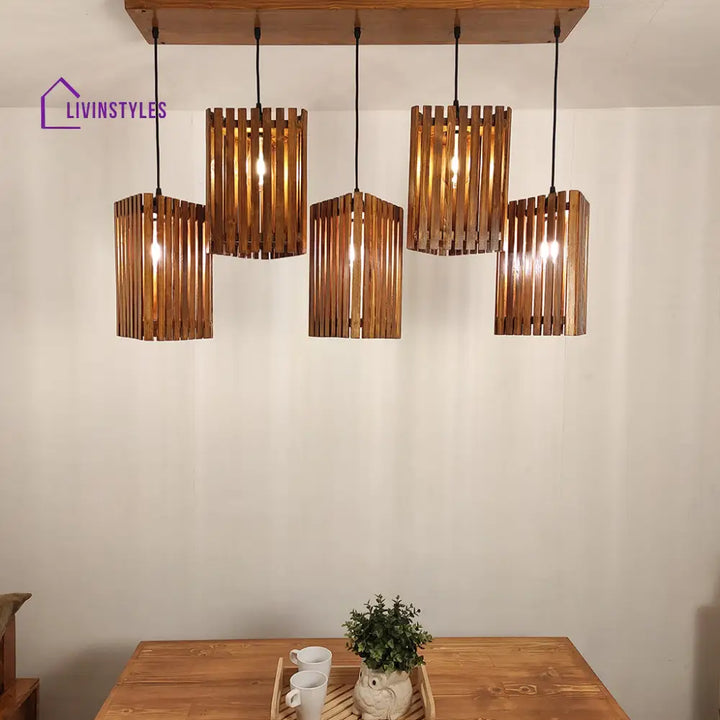 Trikona Brown 5 Series Hanging Lamp Lamps