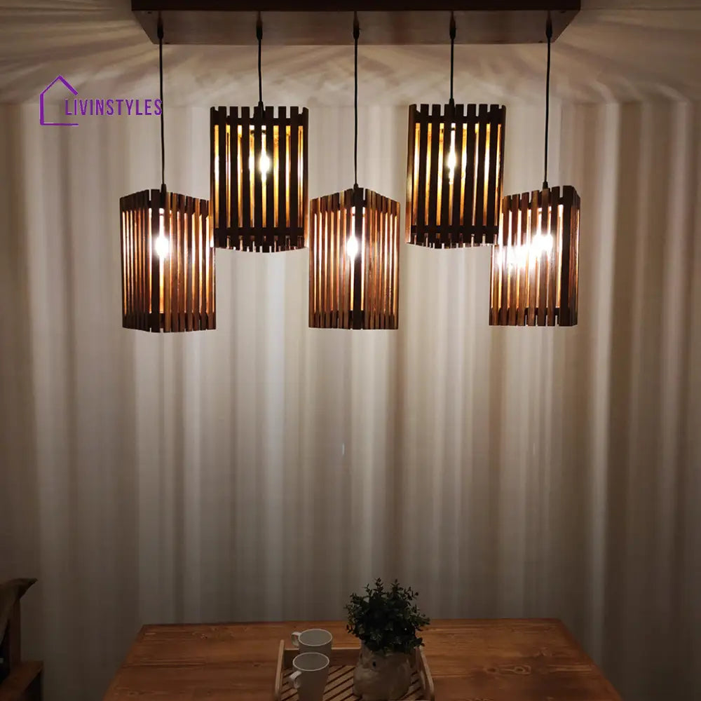 Trikona Brown 5 Series Hanging Lamp Lamps