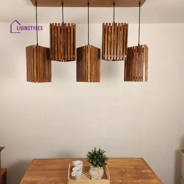 Trikona Brown 5 Series Hanging Lamp Lamps