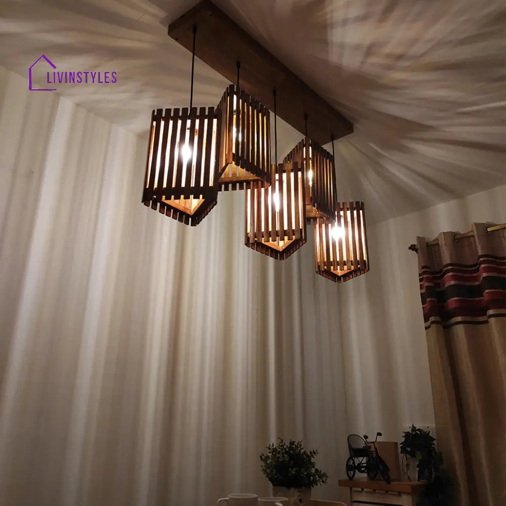 Trikona Brown 5 Series Hanging Lamp Lamps