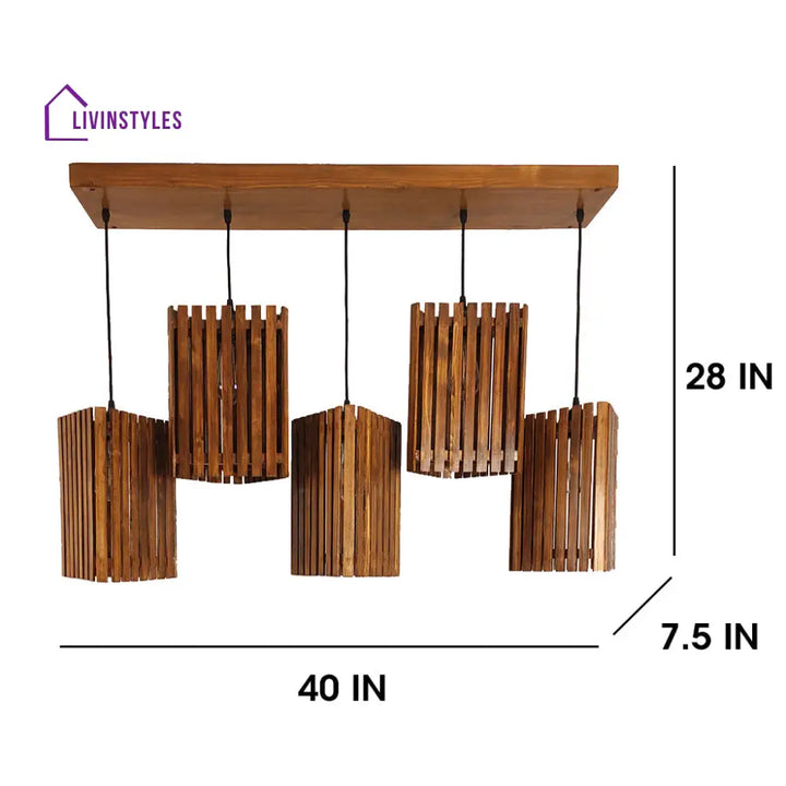 Trikona Brown 5 Series Hanging Lamp Lamps