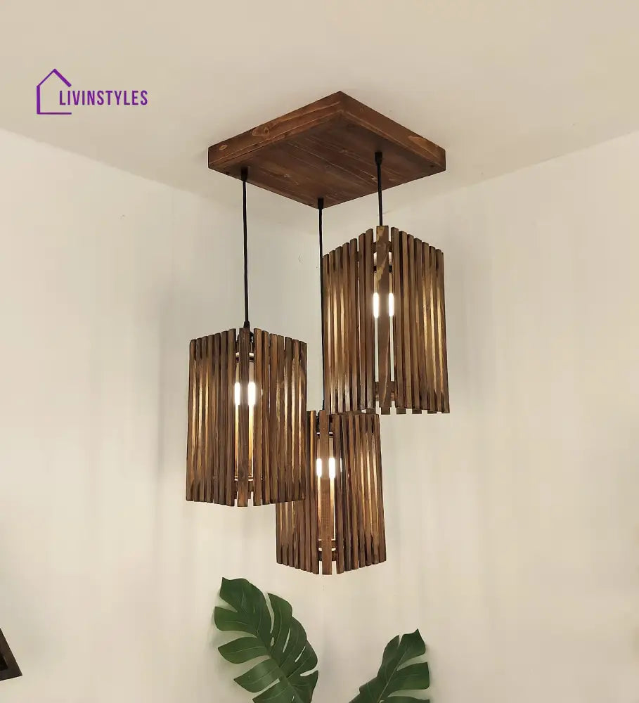 Trikona Brown Cluster Hanging Lamp Lamps