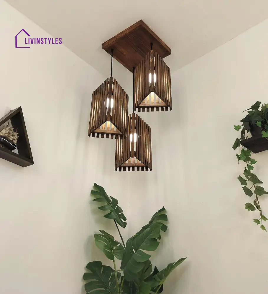 Trikona Brown Cluster Hanging Lamp Lamps