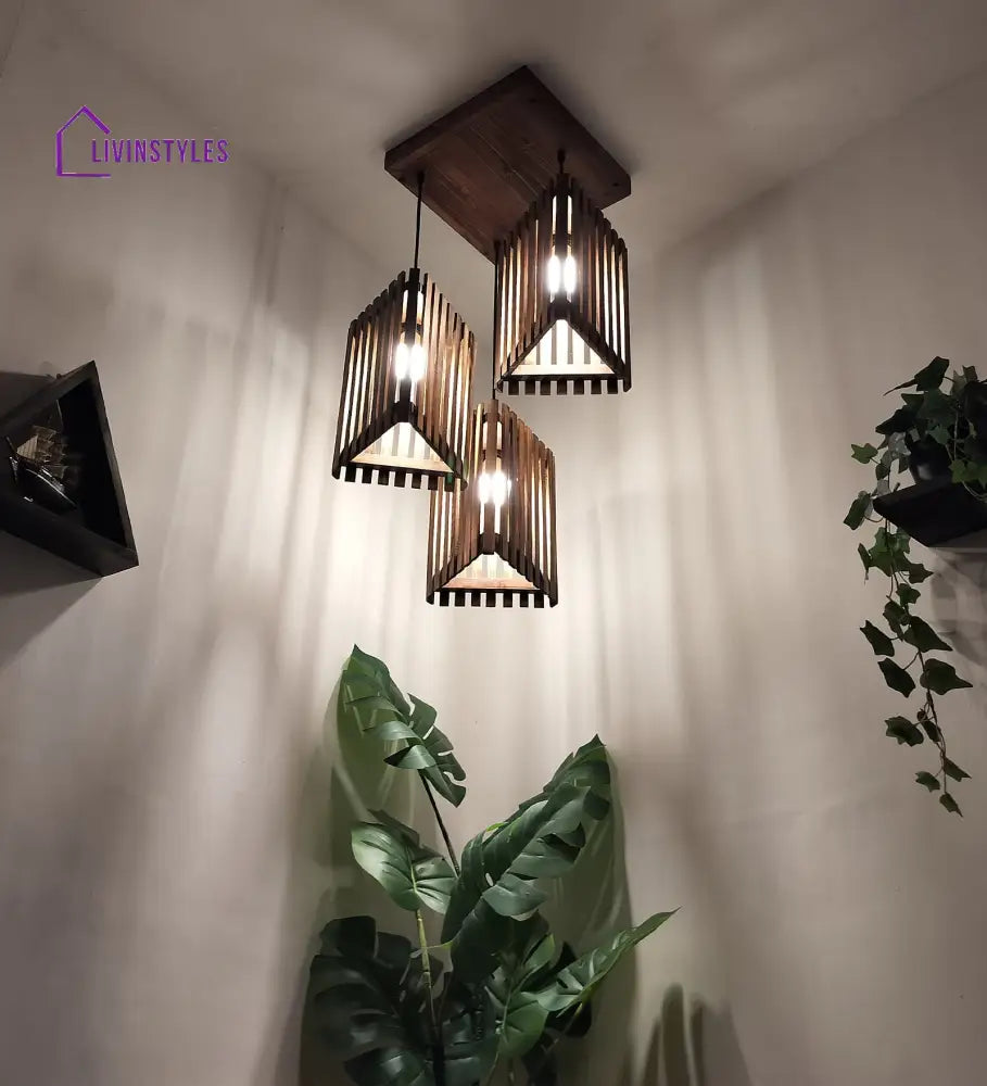 Trikona Brown Cluster Hanging Lamp Lamps