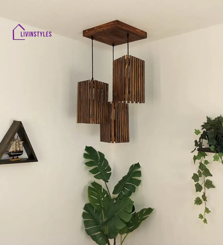 Trikona Brown Cluster Hanging Lamp Lamps