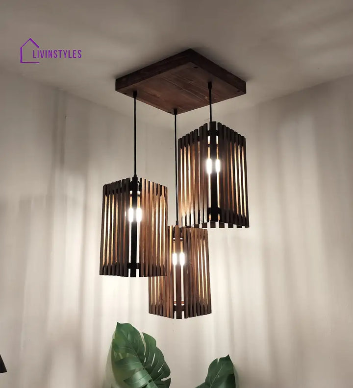 Trikona Brown Cluster Hanging Lamp Lamps