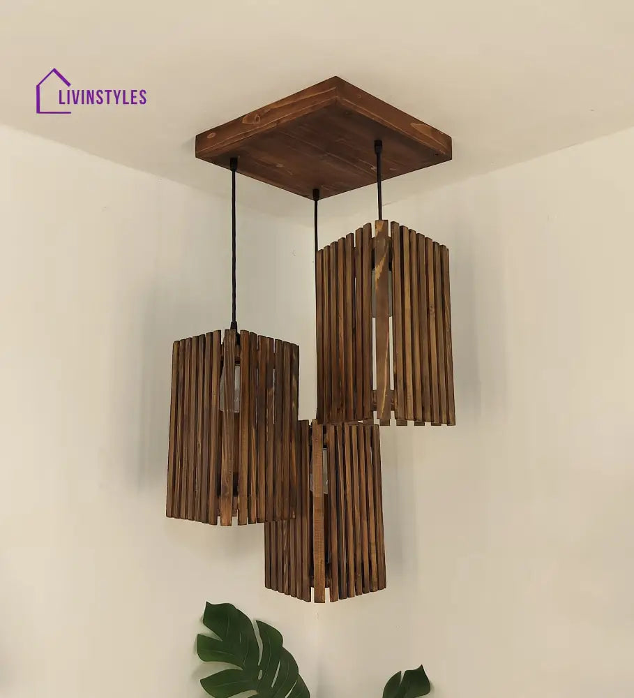 Trikona Brown Cluster Hanging Lamp Lamps