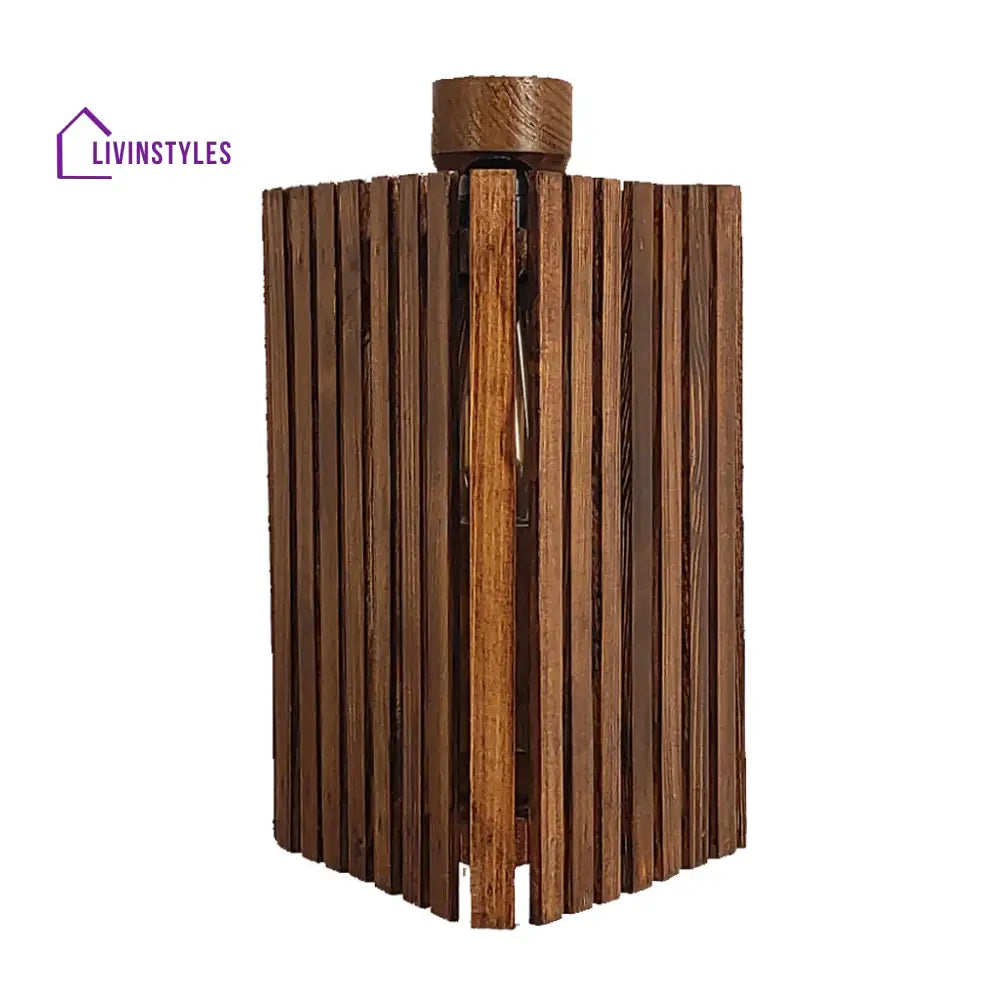 Trikona Brown Wooden Wall Light Lights