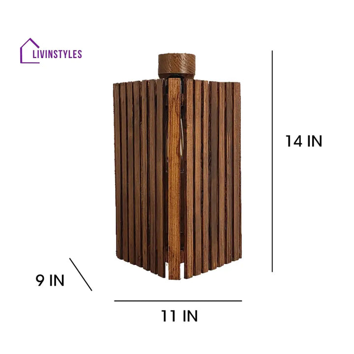 Trikona Brown Wooden Wall Light Lights