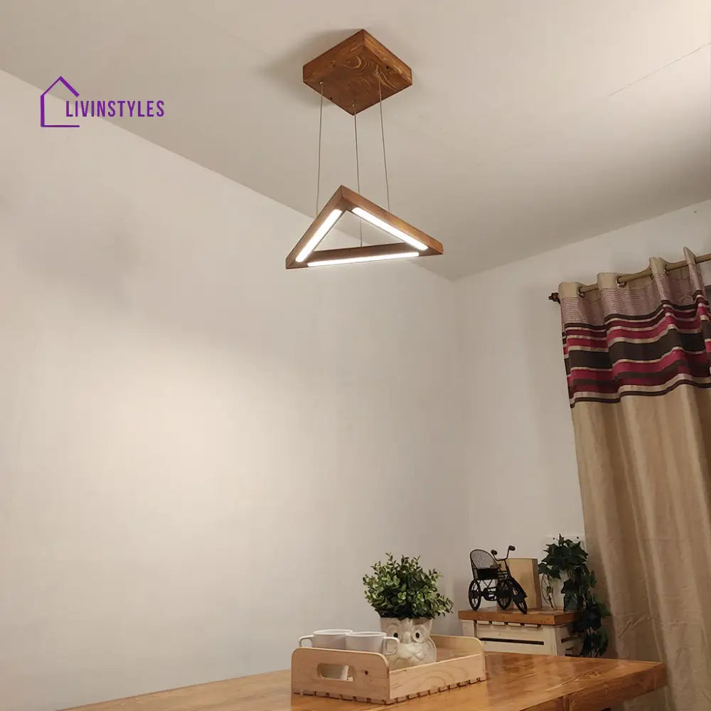 Trine Brown Triangular Led Hanging Lamp Lamps