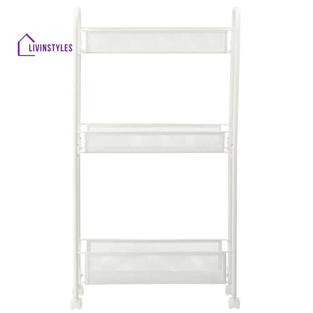 Tserena White Kitchen Trolley