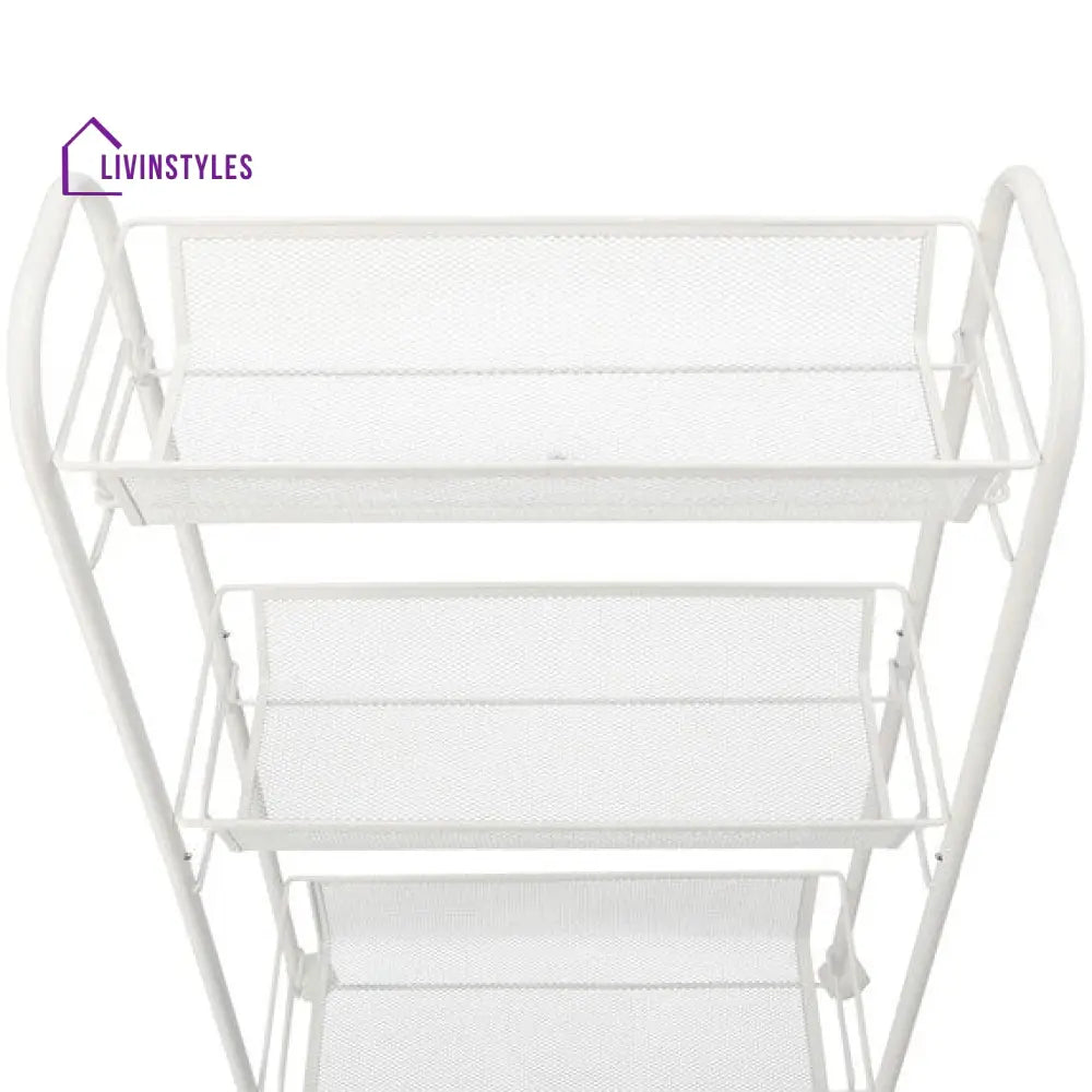 Tserena White Kitchen Trolley