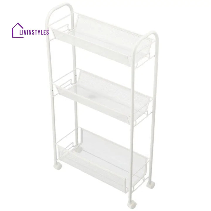 Tserena White Kitchen Trolley