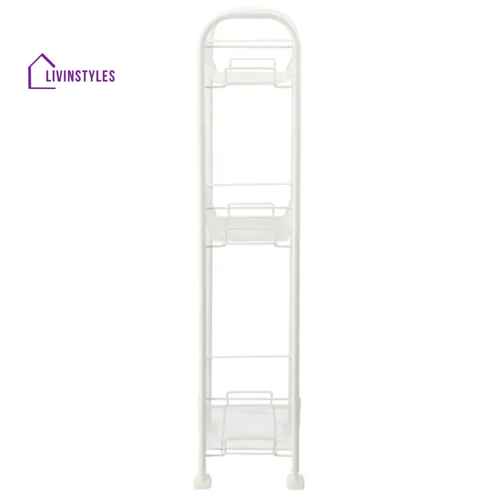 Tserena White Kitchen Trolley