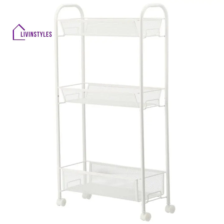 Tserena White Kitchen Trolley