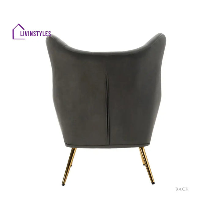 Tufted Velvet High-Back Chair Grey Furniture