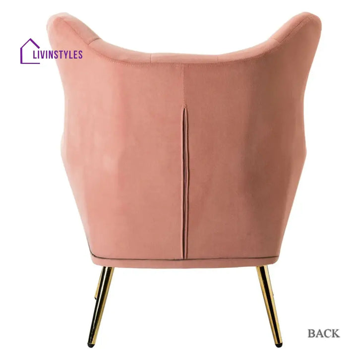 Tufted Velvet High-Back Chair Pink Furniture