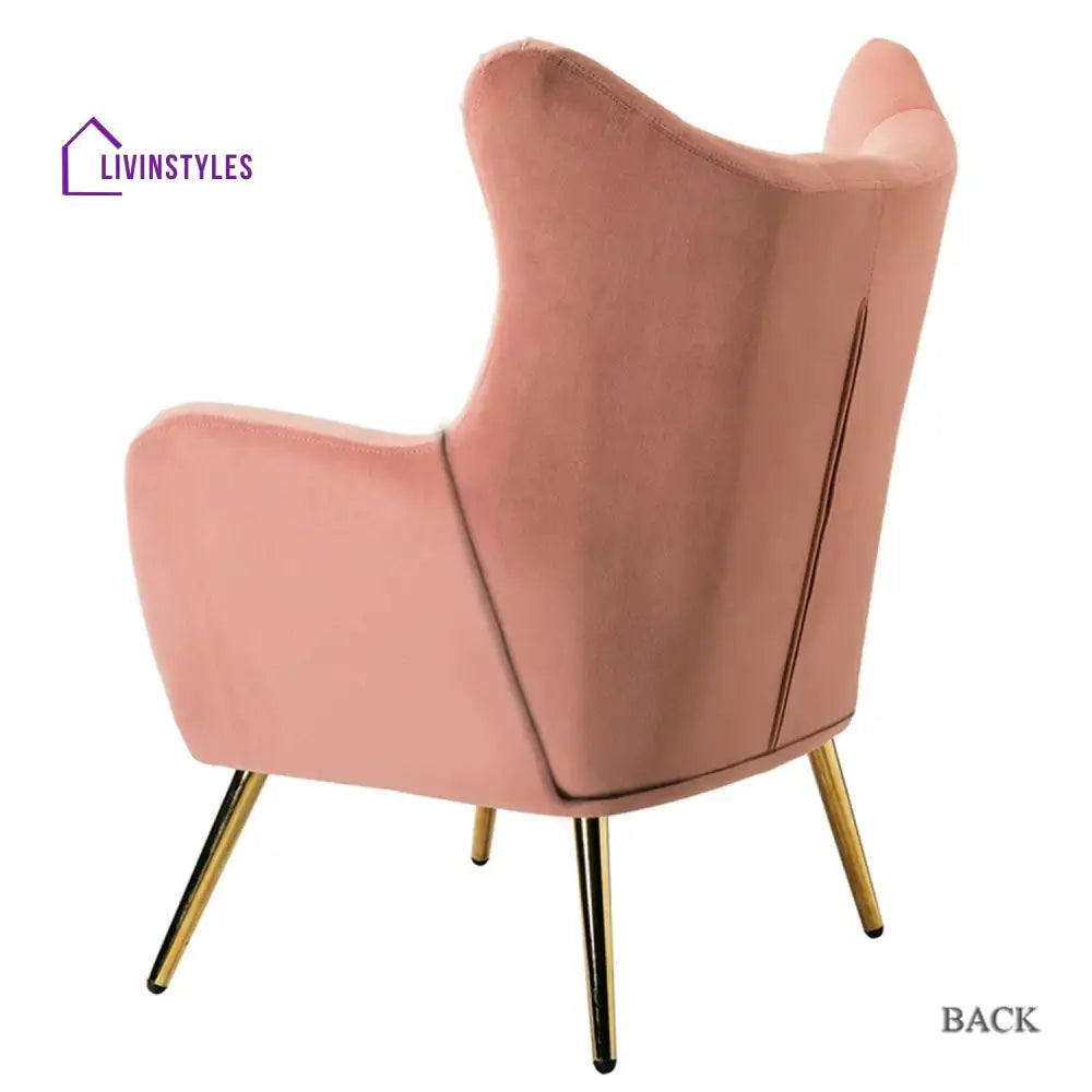 Tufted Velvet High-Back Chair Pink Furniture