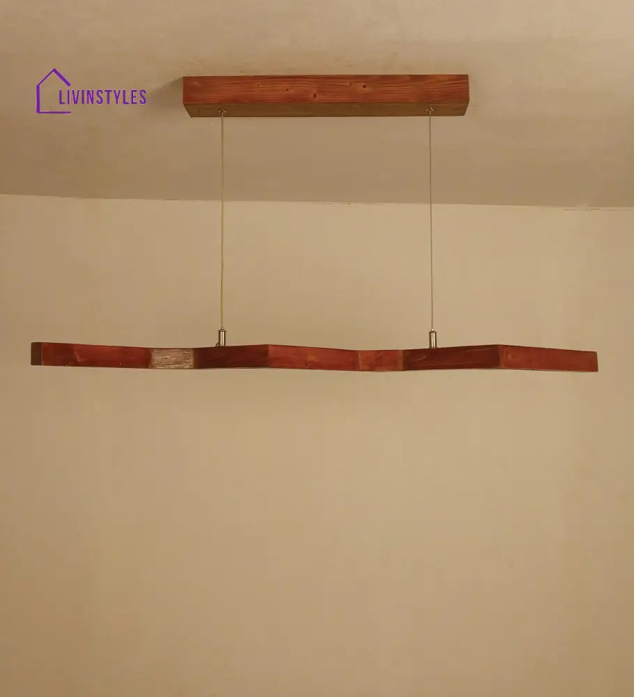 Twist 36 Brown Wooden Led Hanging Lamp Lamps