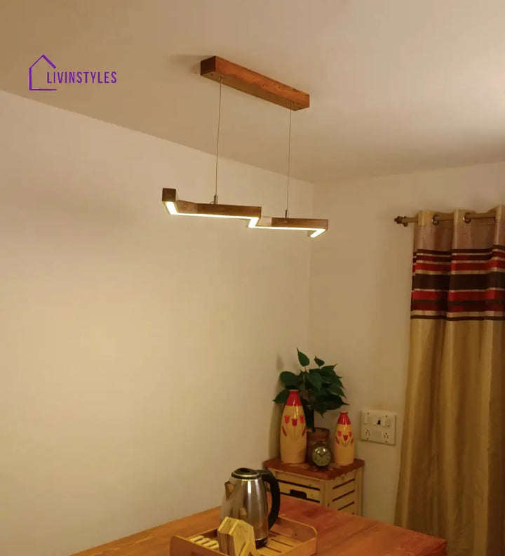 Twist 36 Brown Wooden Led Hanging Lamp Lamps