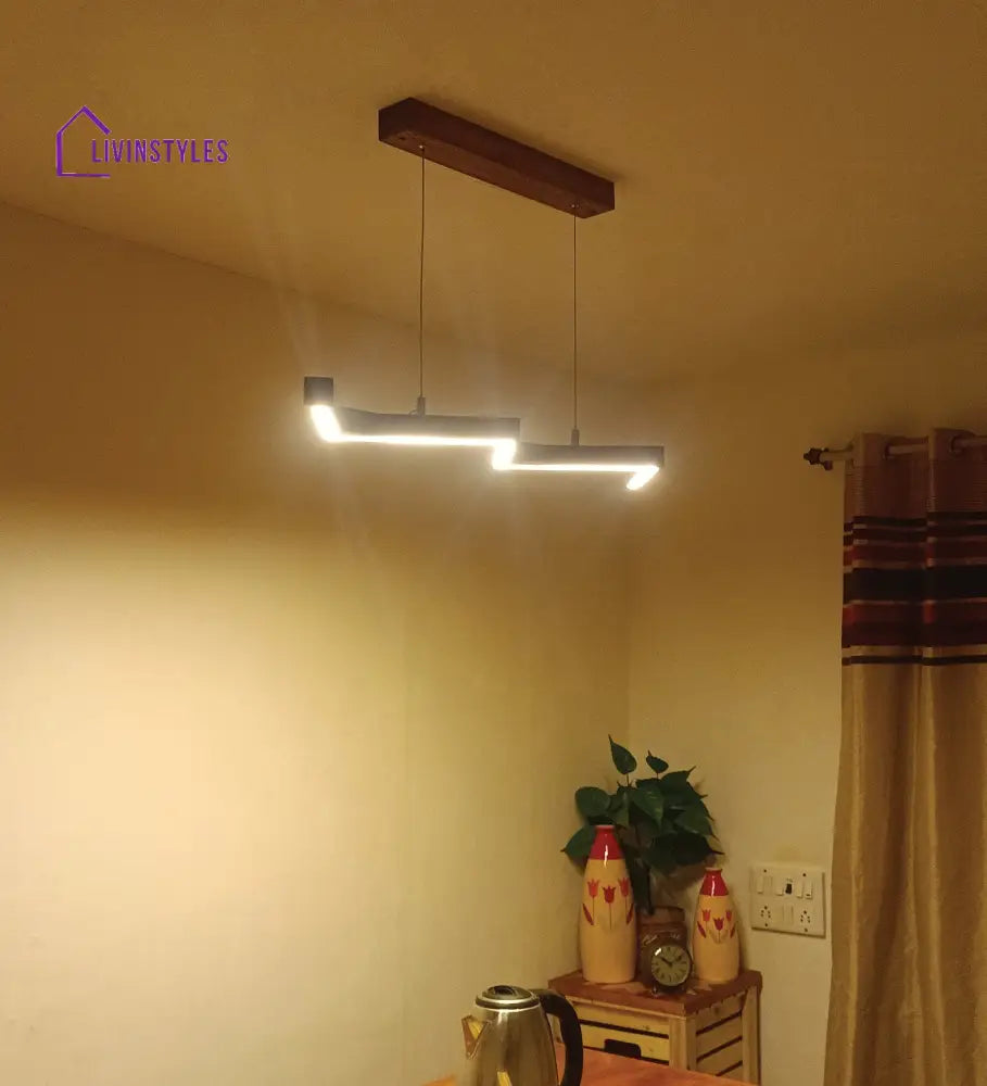 Twist 36 Brown Wooden Led Hanging Lamp Lamps