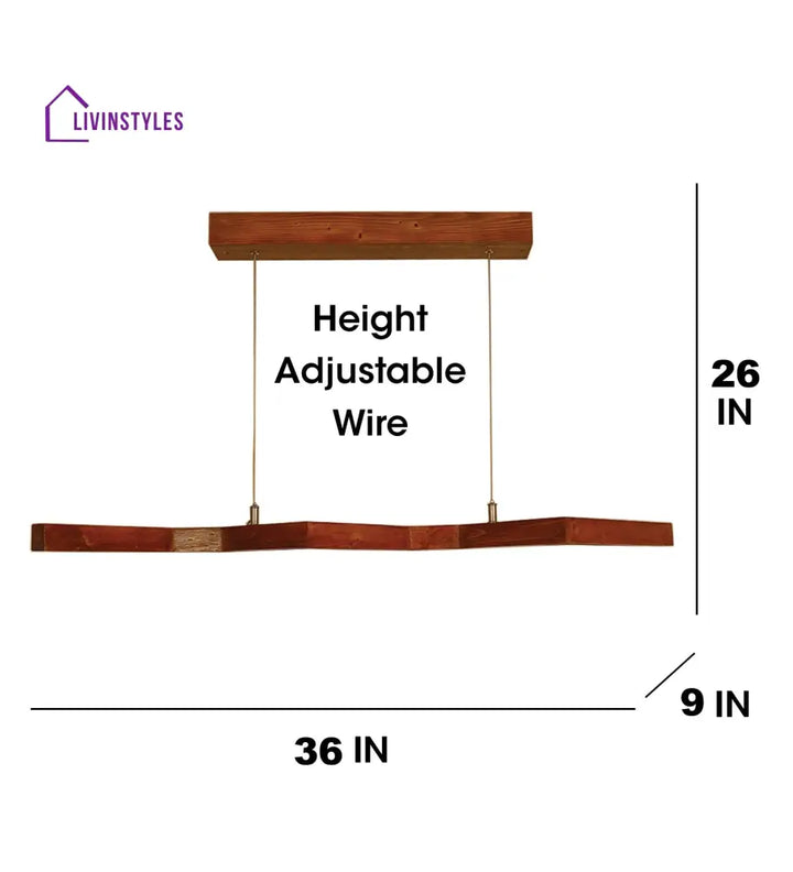 Twist 36 Brown Wooden Led Hanging Lamp Lamps